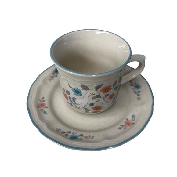 Country Classics by Action 1988 Goose Floral Cup & Saucer Set | Vintage Japan - Picture 3 of 14
